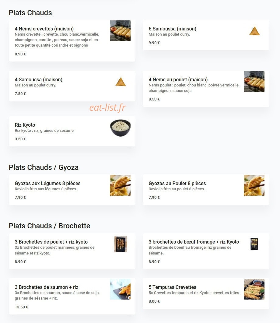 Le Kyoto — carte page 3