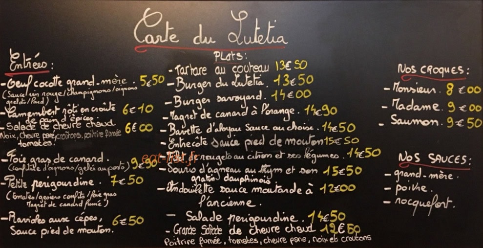 Le Lutetia — carte page 1
