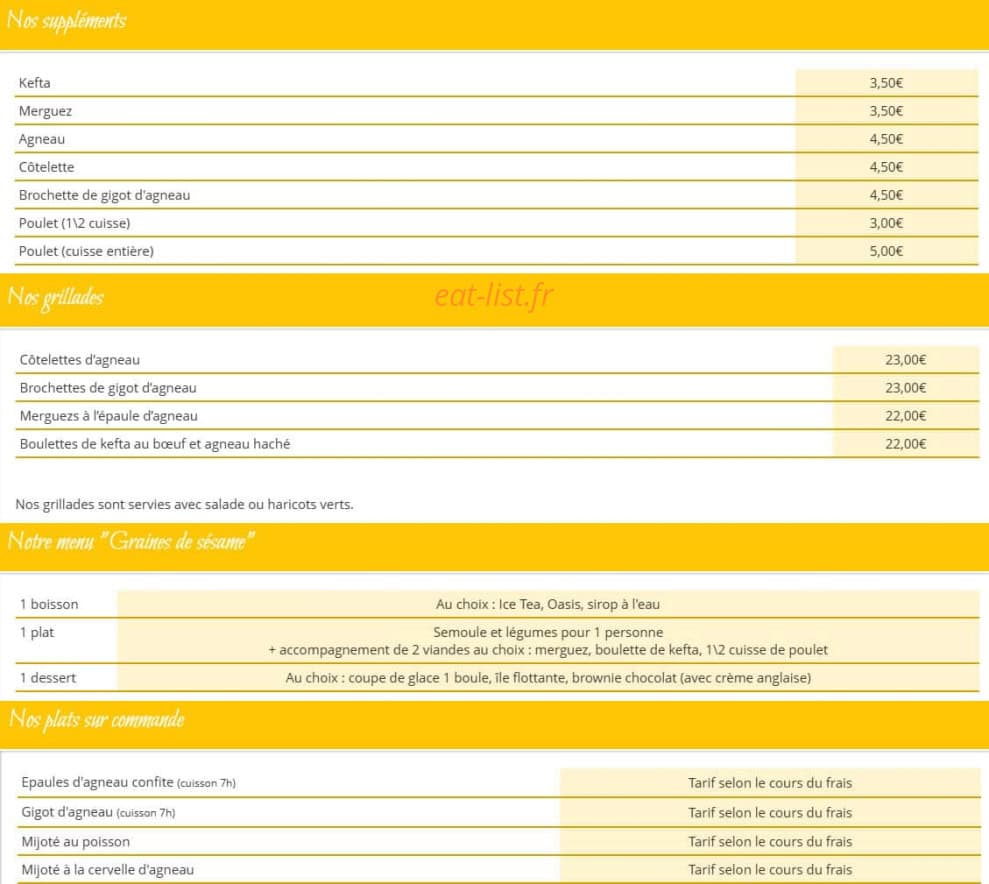 Le Sesame — carte page 3