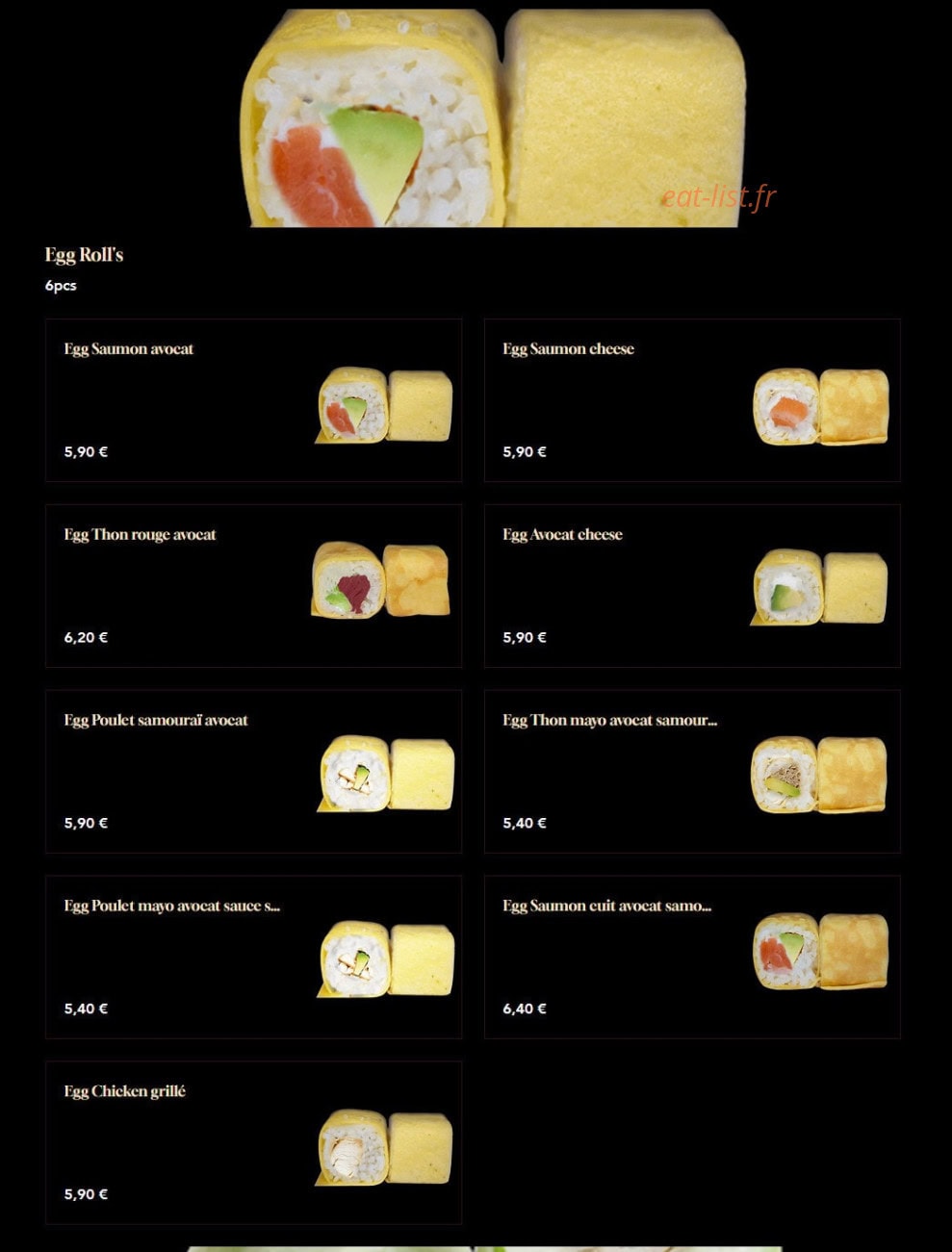 Miam Jap x Thai — carte page 8