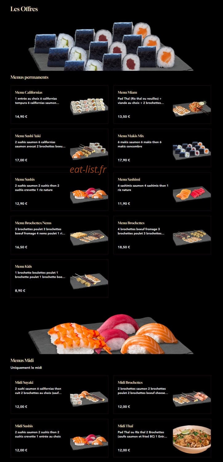 Miam Jap x Thai — carte page 19