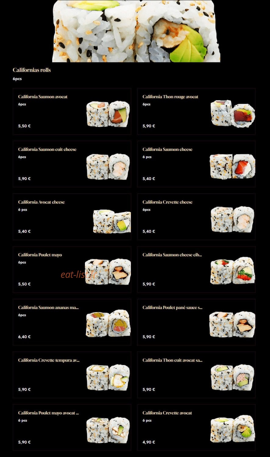 Miam Jap x Thai — carte page 6