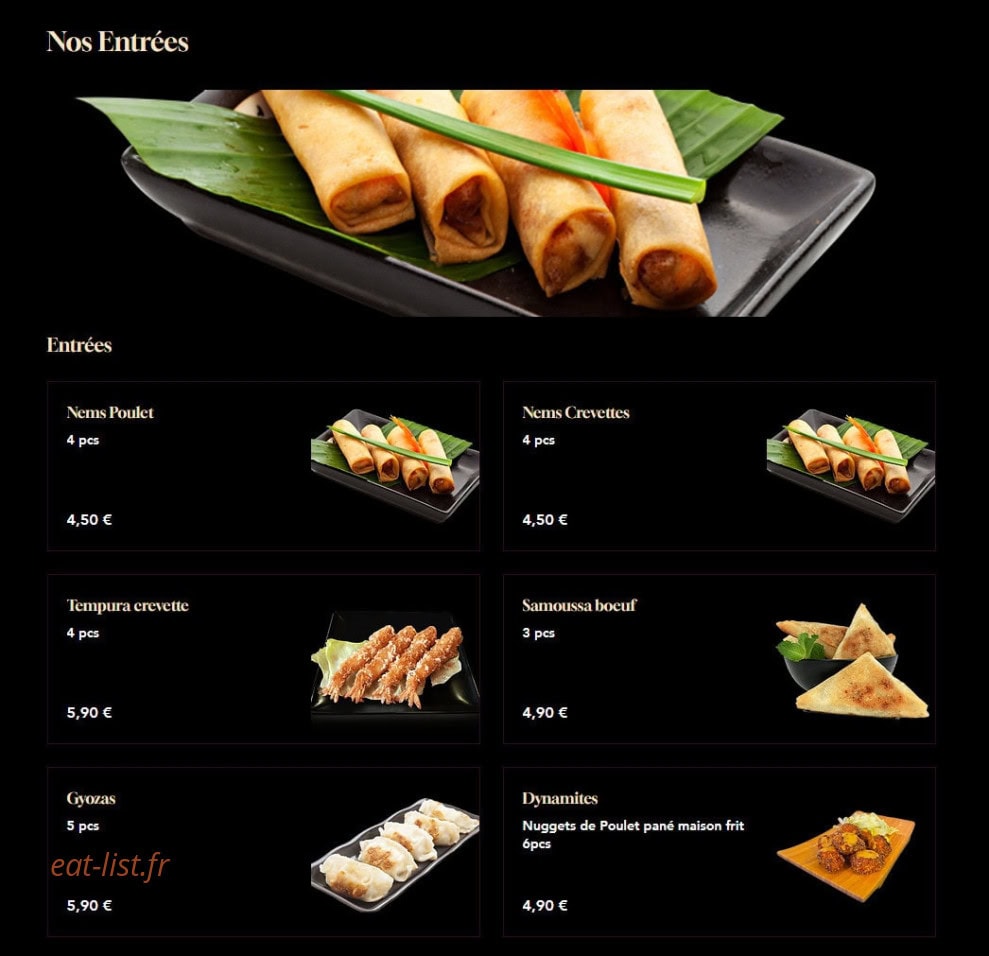 Miam Jap x Thai — carte page 1