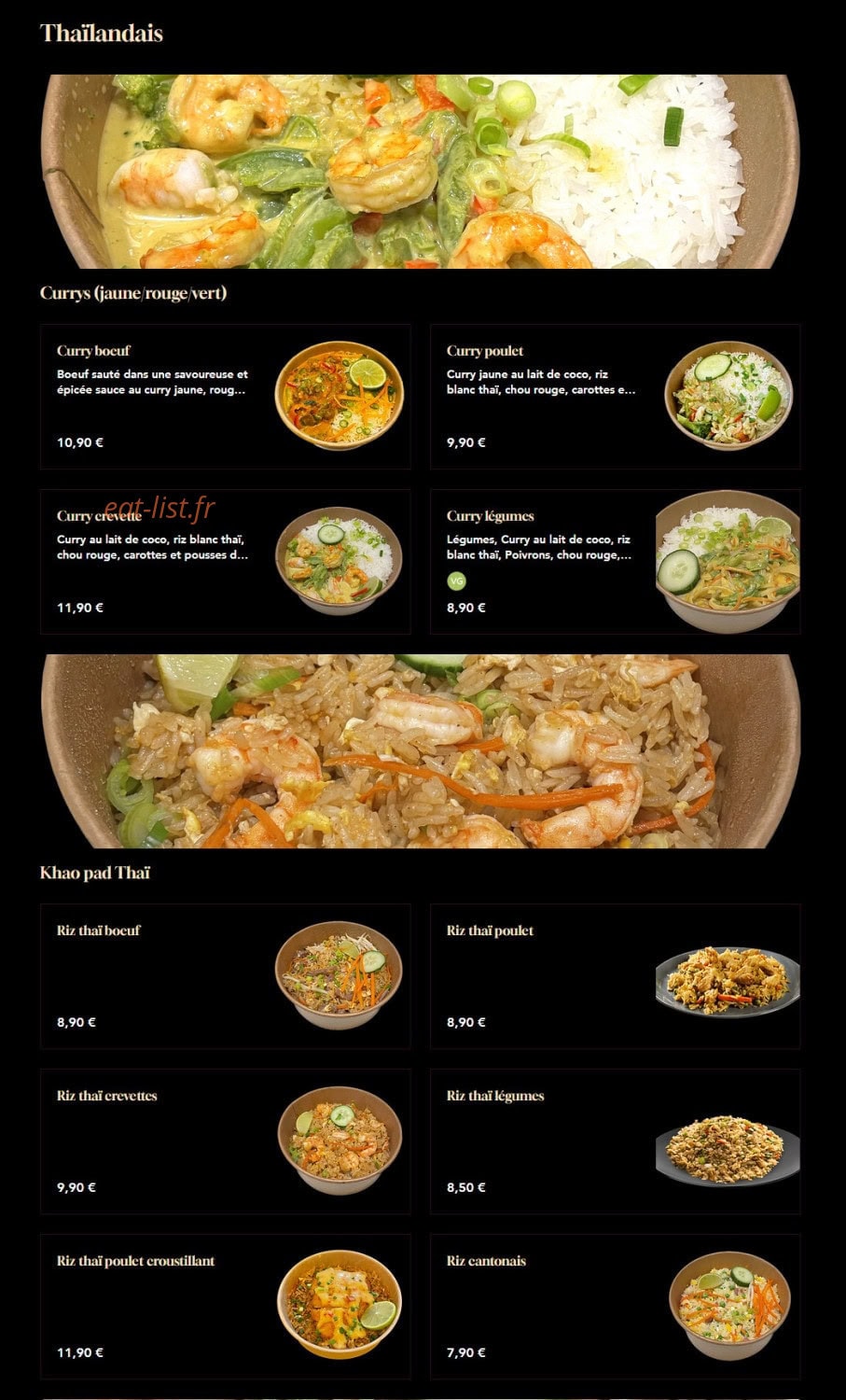 Miam Jap x Thai — carte page 14