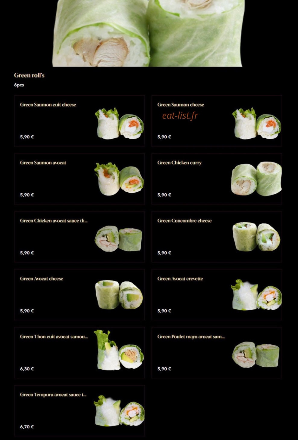 Miam Jap x Thai — carte page 9