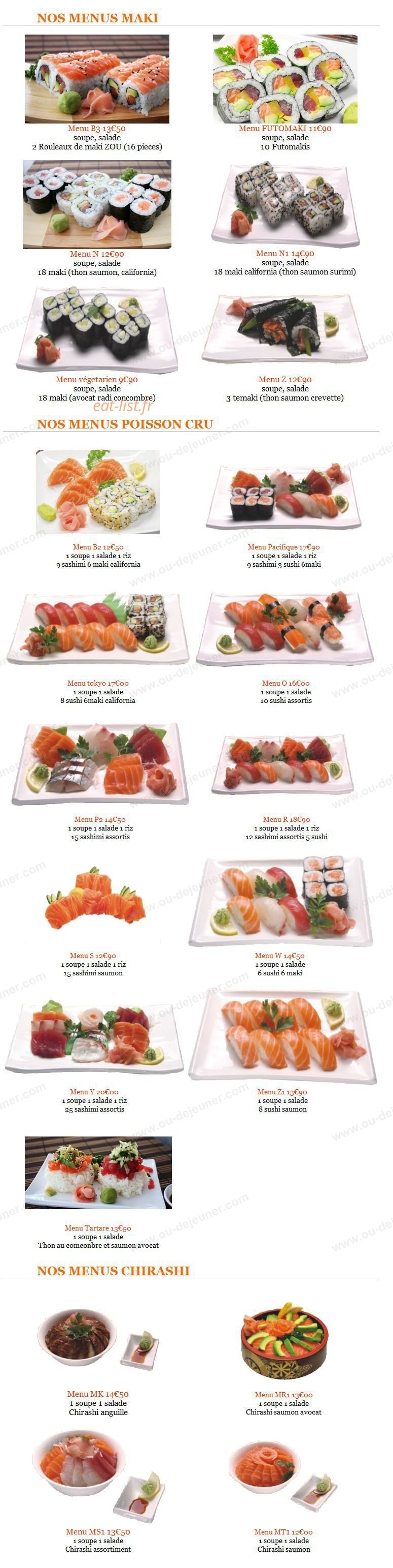 Ooyuki Sushi — carte page 4