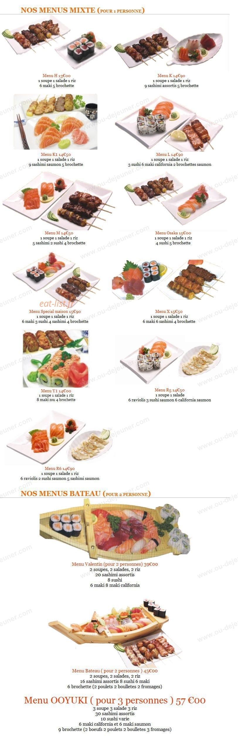 Ooyuki Sushi — carte page 5