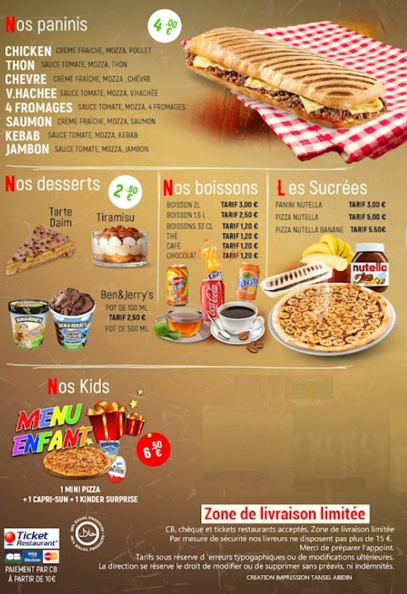Pizzeria L'Avenue — carte page 4
