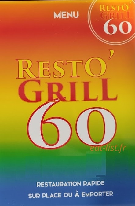 Resto Grill 60 — carte page 1