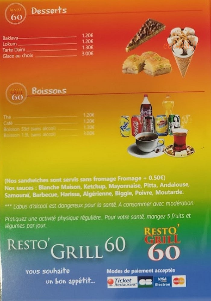 Resto Grill 60 — carte page 2