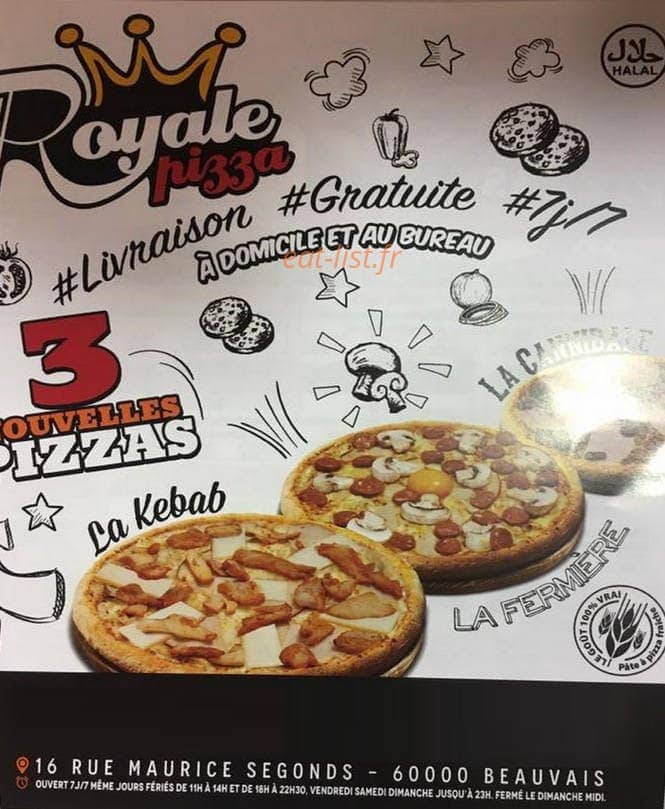 Royale pizza — carte page 1