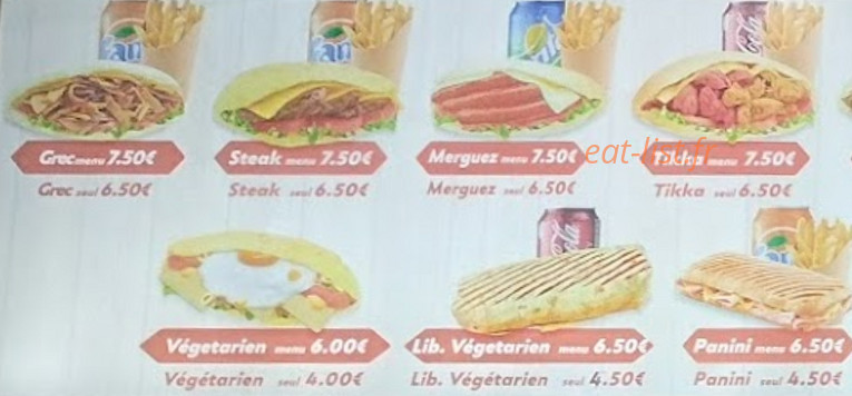 Sandwicherie Ben Burger — carte page 1