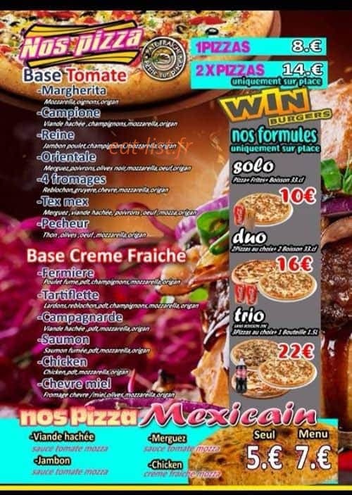 Win burgers — carte page 2