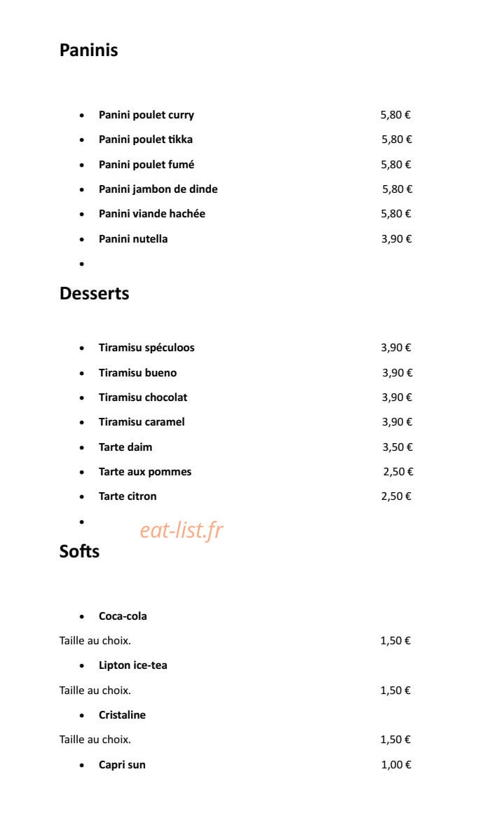 All 5 Pizza — carte page 3