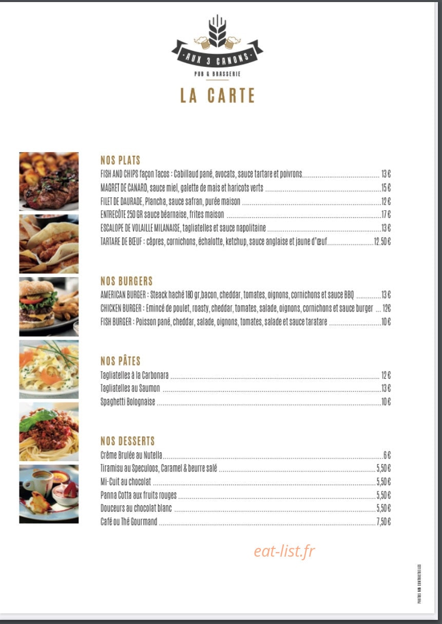 Aux 3 canons — carte page 2