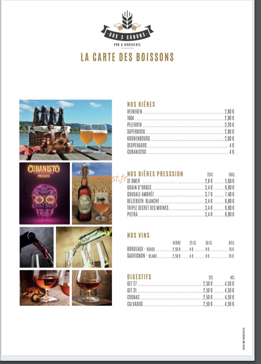 Aux 3 canons — carte page 5