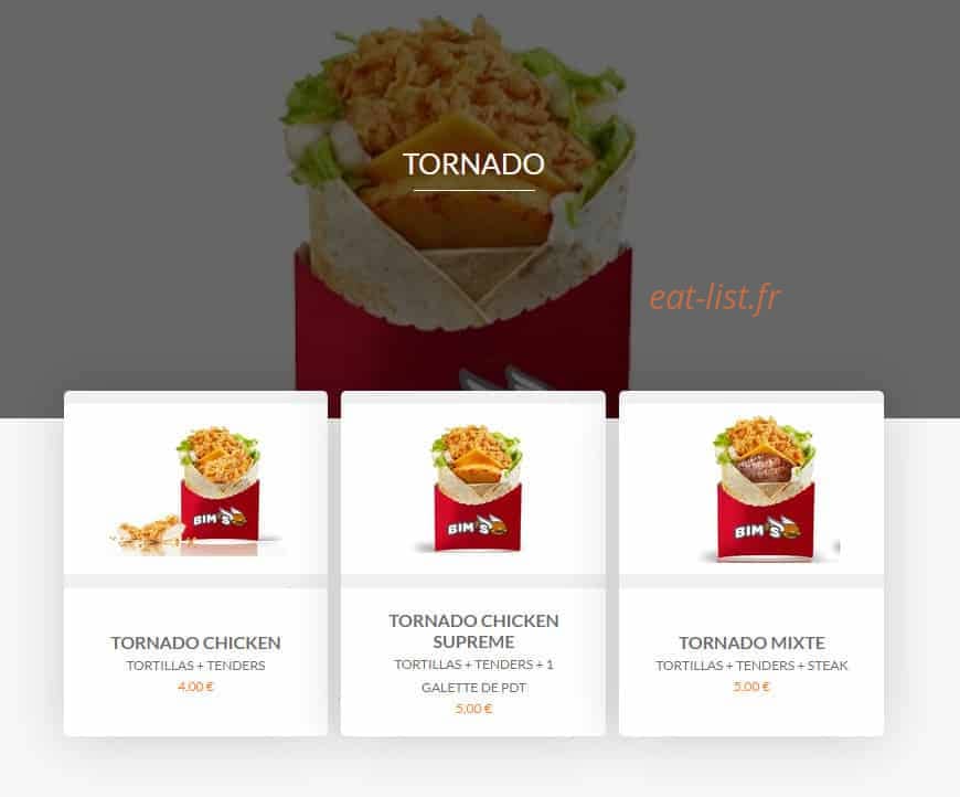 Bim's Fried — carte page 4