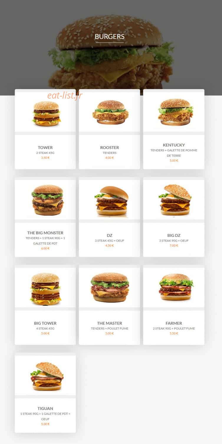 Bim's Fried — carte page 3