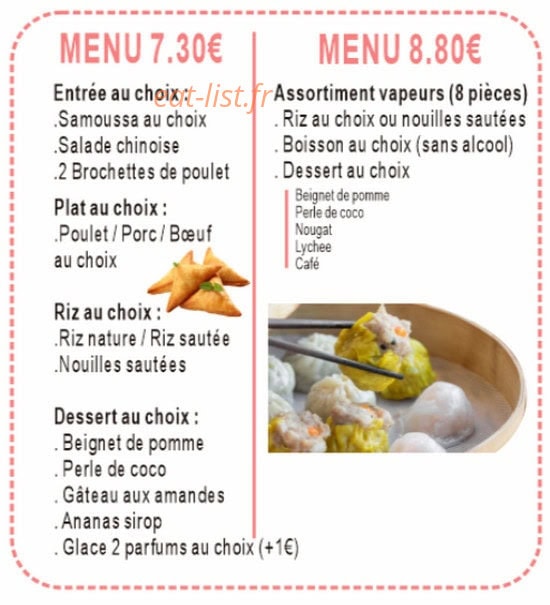 Délices d'Asie — carte page 1