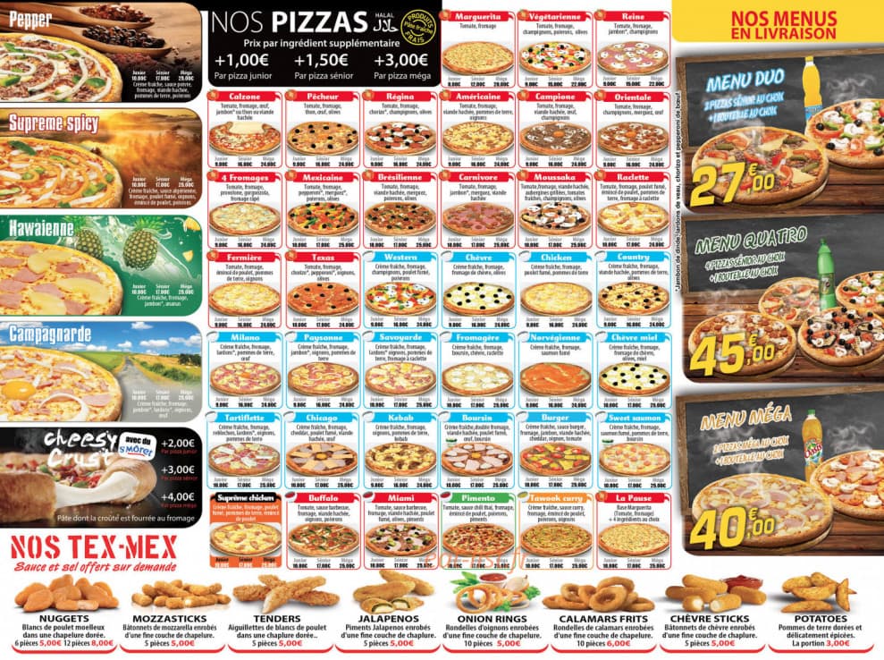 La pause pizza — carte page 1