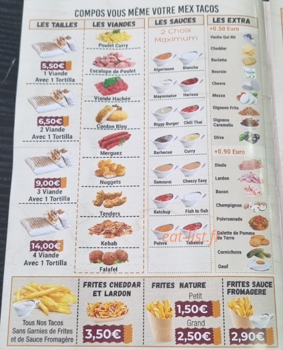 Mex tacos — carte page 3
