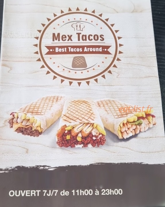 Mex tacos — carte page 1