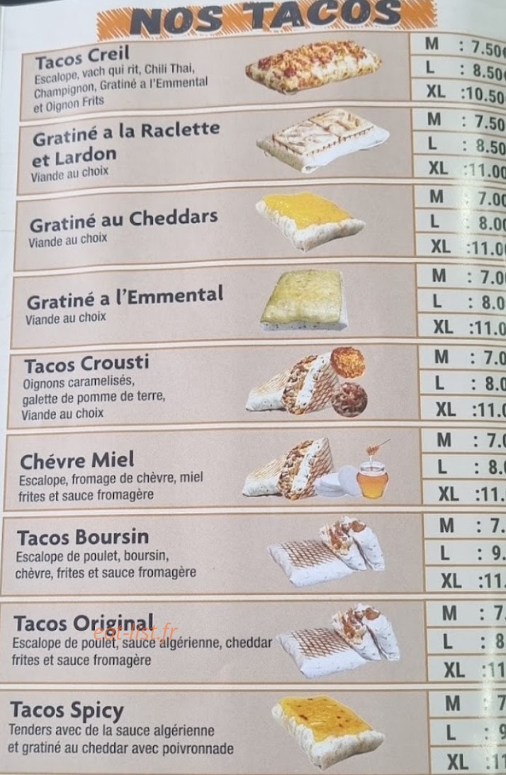 Mex tacos — carte page 2