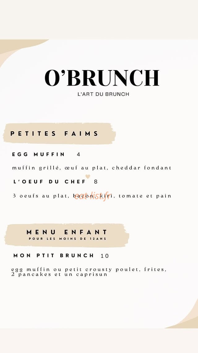 O'Brunch — carte page 3