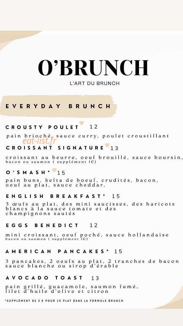 O'Brunch — carte page 5