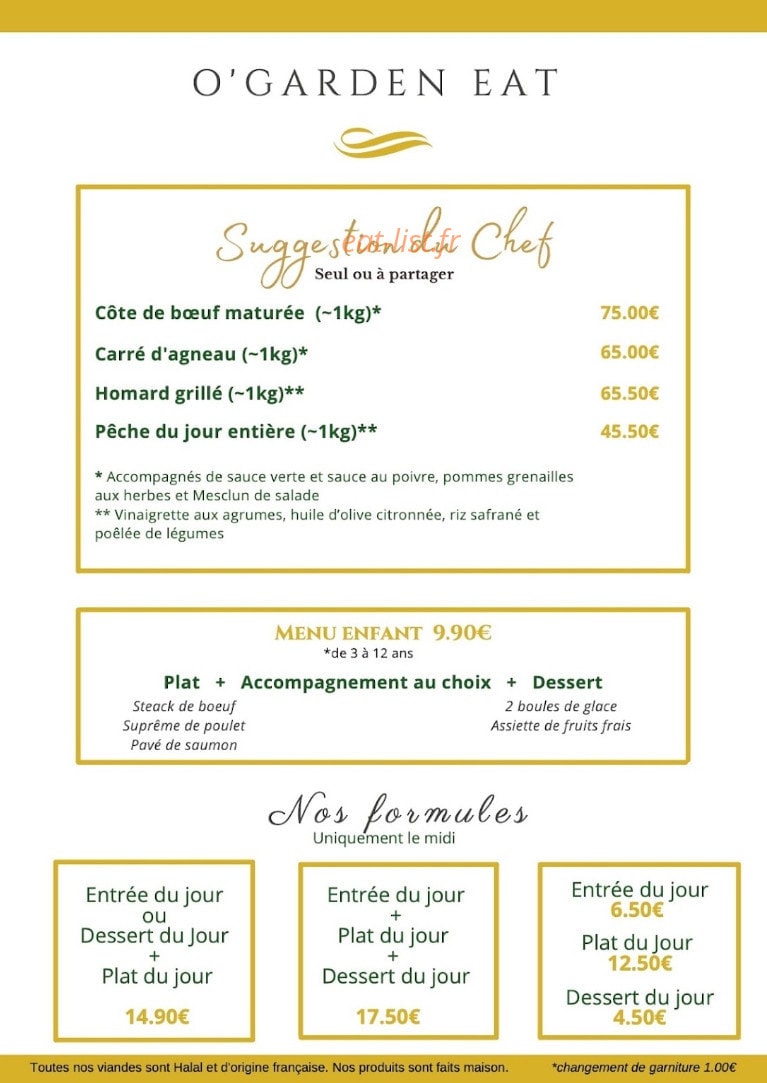 O'Garden Eat — carte page 2