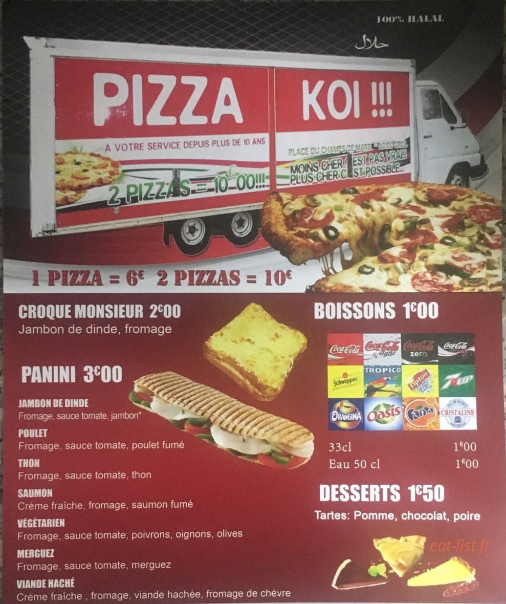 Pizza koi — carte page 1