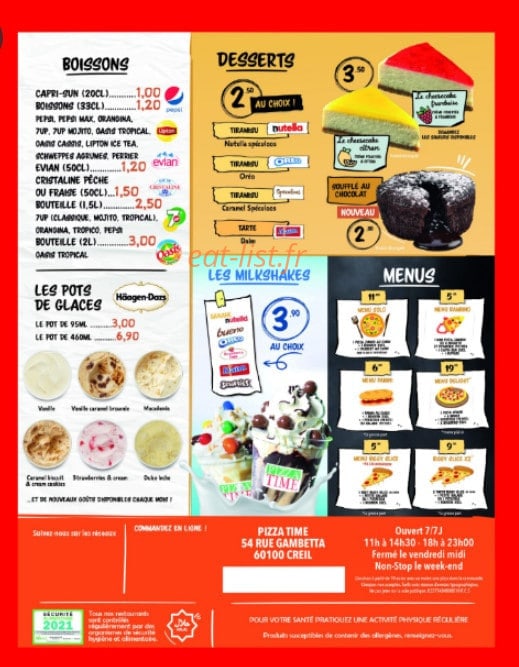 Pizza time — carte page 5