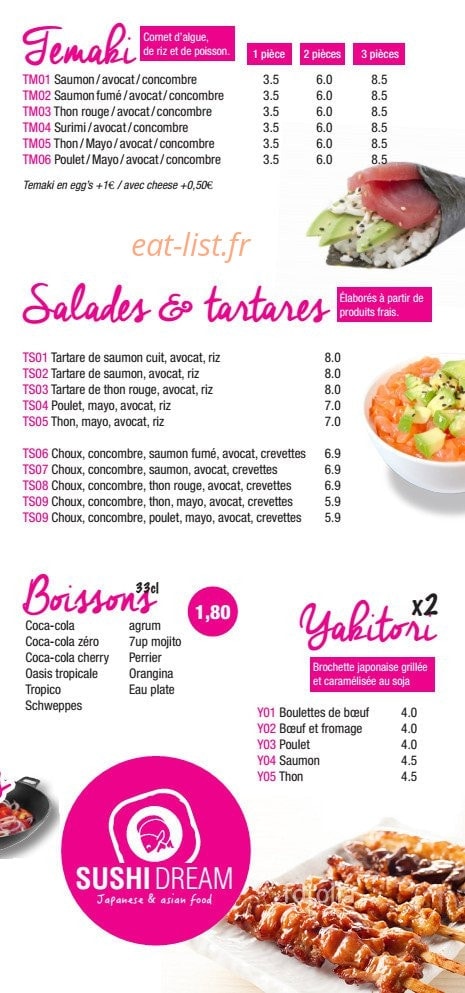 Sushi Dream — carte page 4