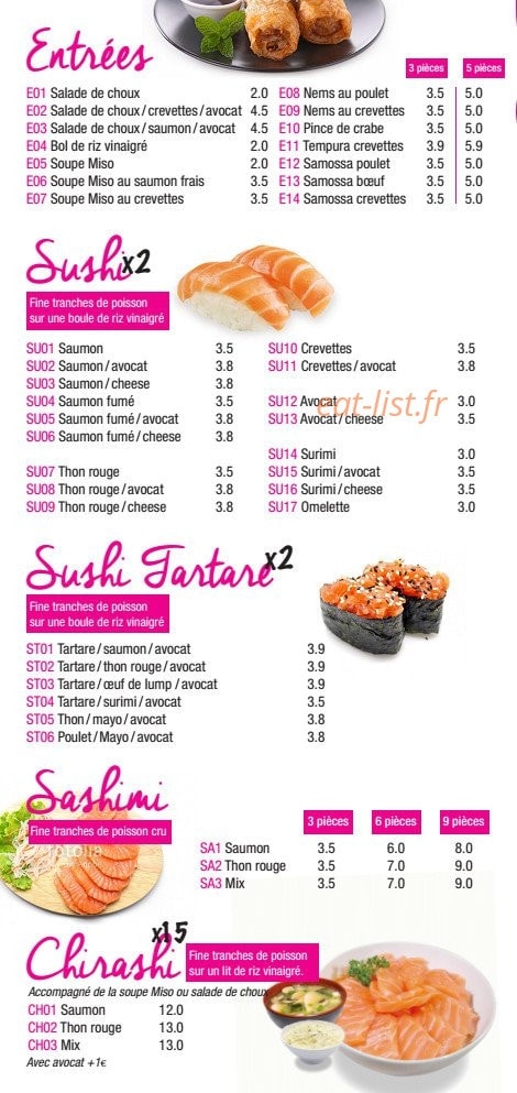 Sushi Dream — carte page 2