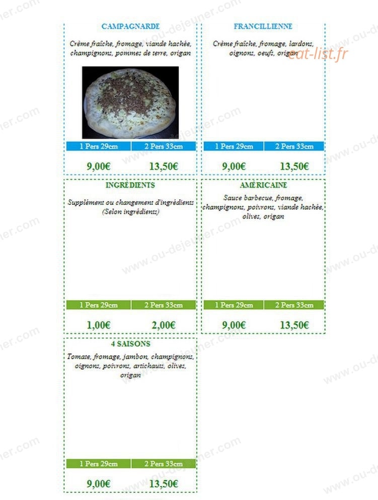 L'azzuro Pizza — carte page 4