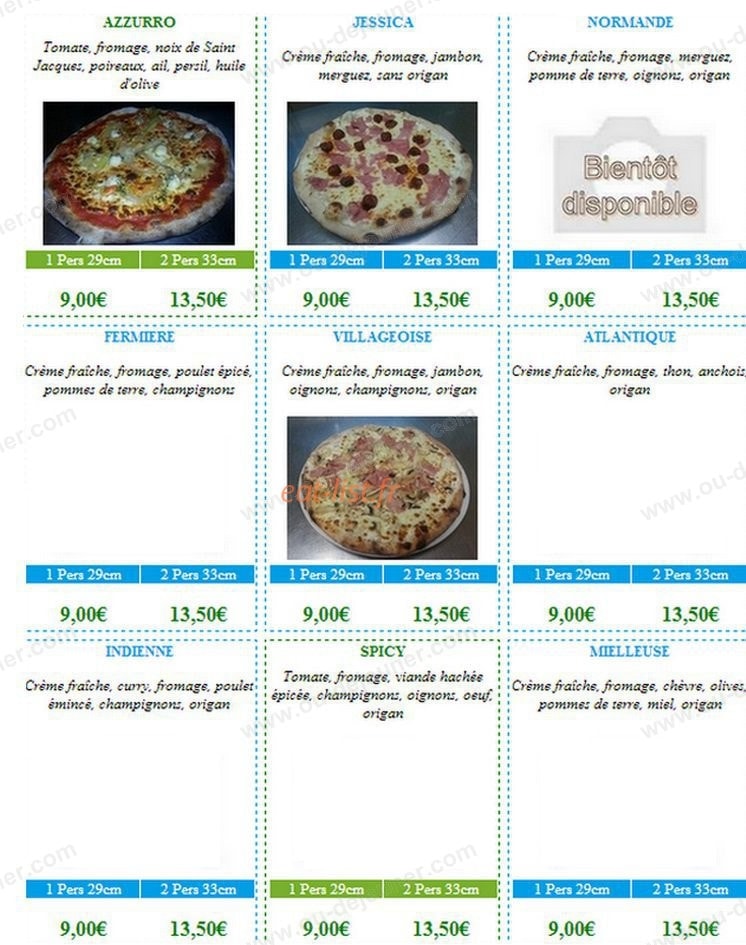 L'azzuro Pizza — carte page 3