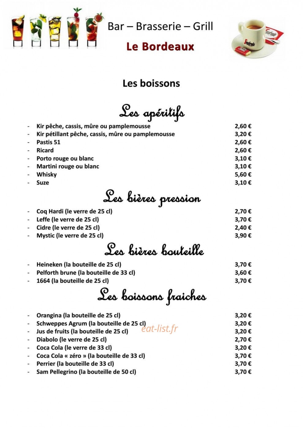 Le bordeaux — carte page 1