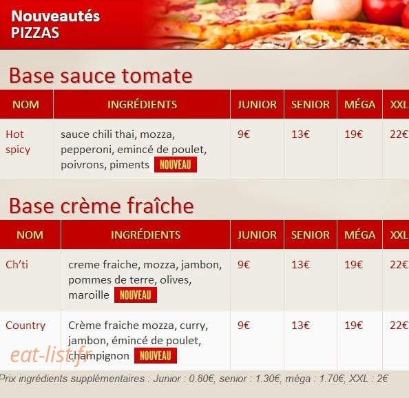 Pizza First — carte page 6