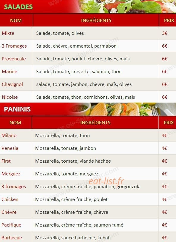 Pizza First — carte page 7