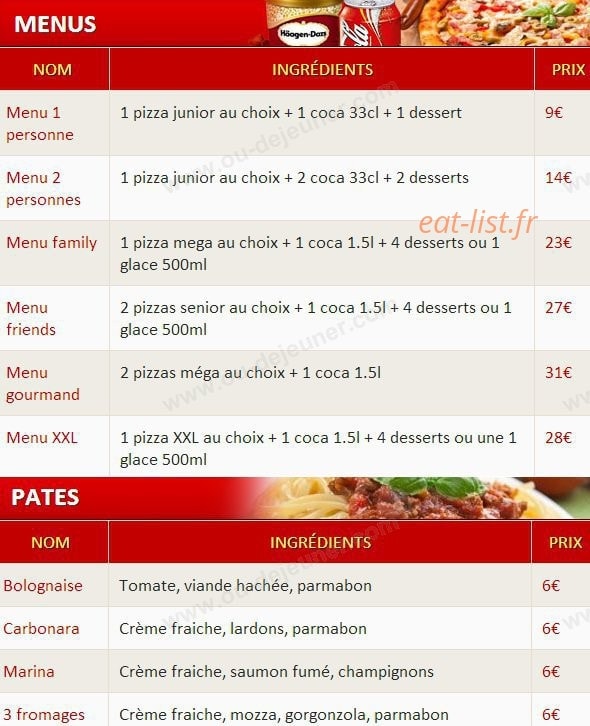 Pizza First — carte page 8