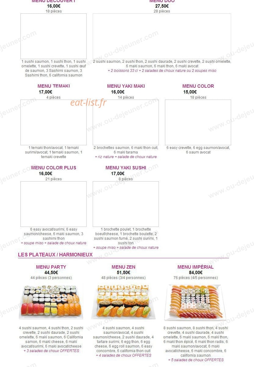 Sushi Tori — carte page 3