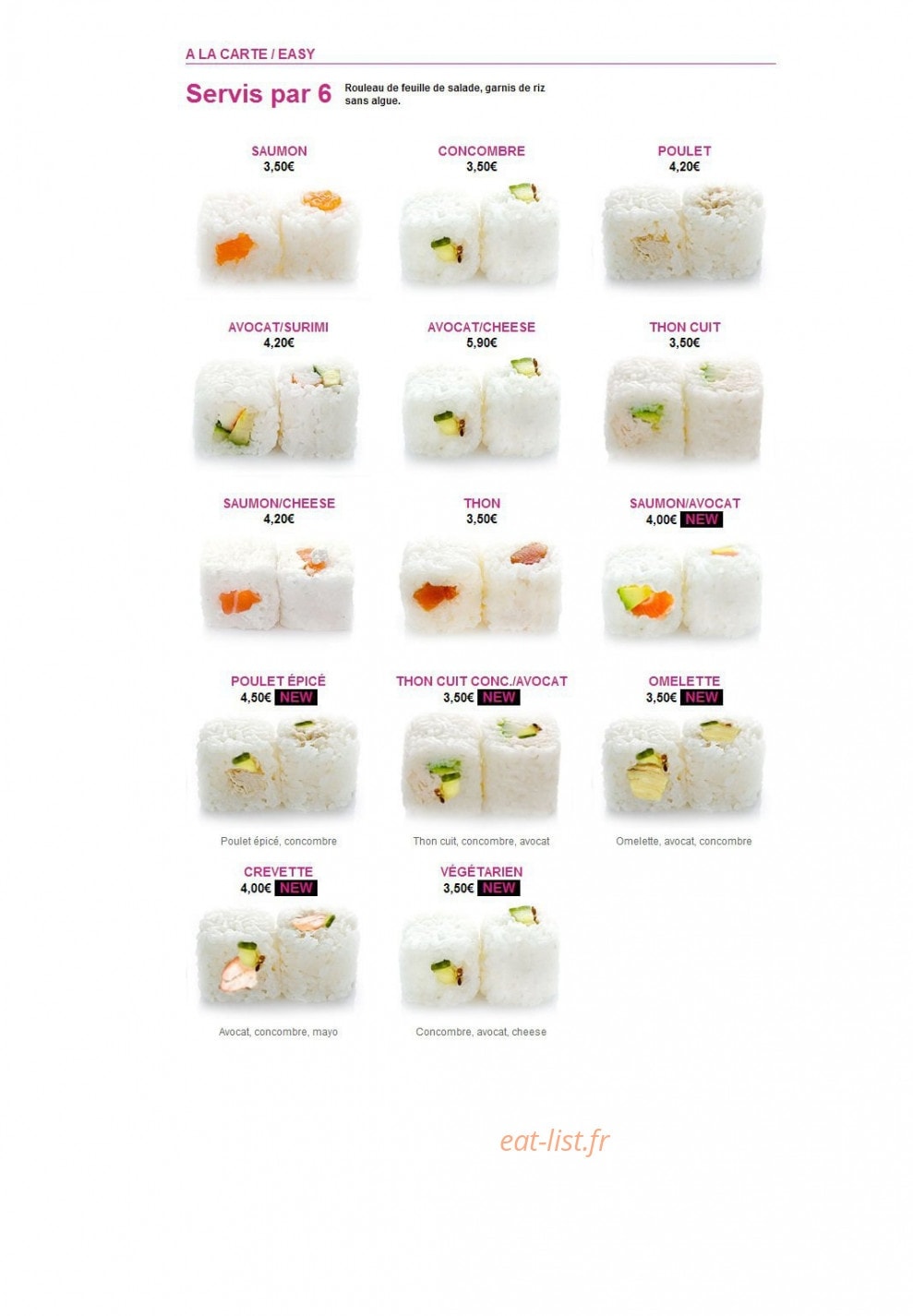 Sushi Tori — carte page 7