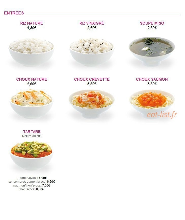 Sushi Tori — carte page 1