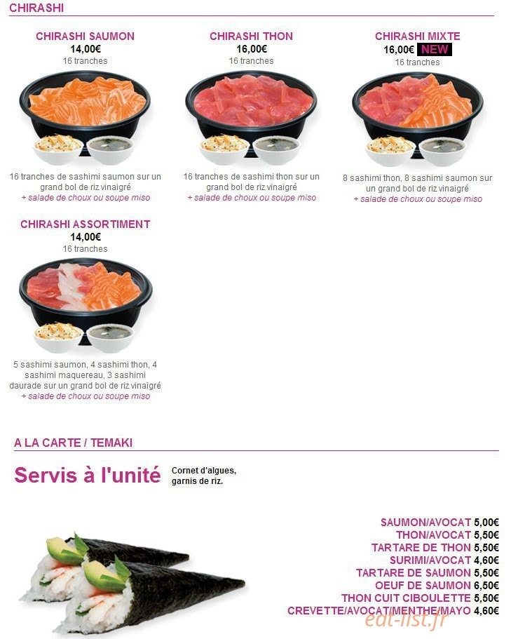 Sushi Tori — carte page 11