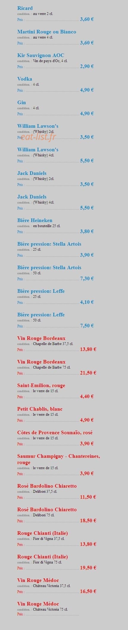 Restaurant Pizzeria Tony — carte page 9