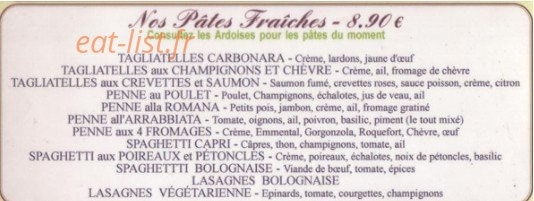 Restaurant Pizzeria Tony — carte page 5