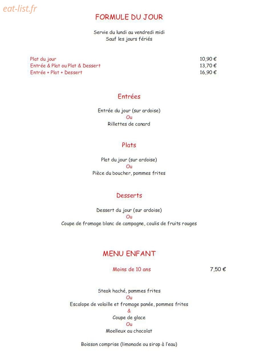 Cuisine Concep't — carte page 1