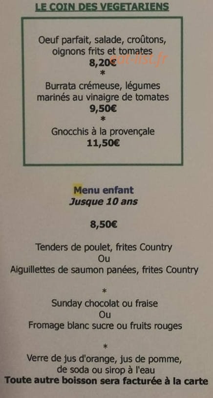 Le Régal et Vous — carte page 2