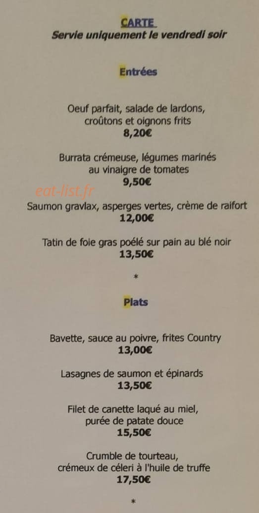 Le Régal et Vous — carte page 4
