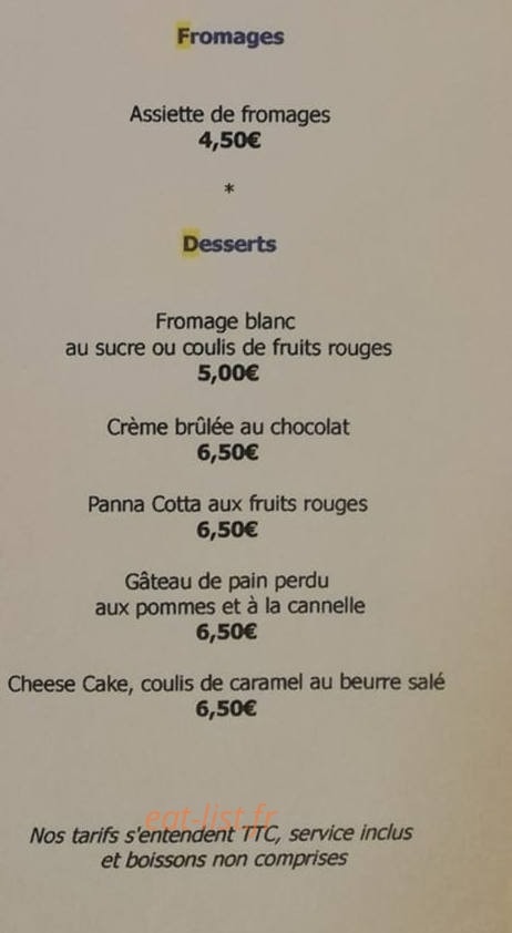 Le Régal et Vous — carte page 5